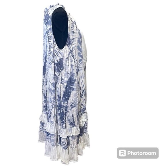 Frilly Sundress Lace Watercolour Papillon Coastal Cowgirl Boho Beachy Sz S - Picture 2 of 11